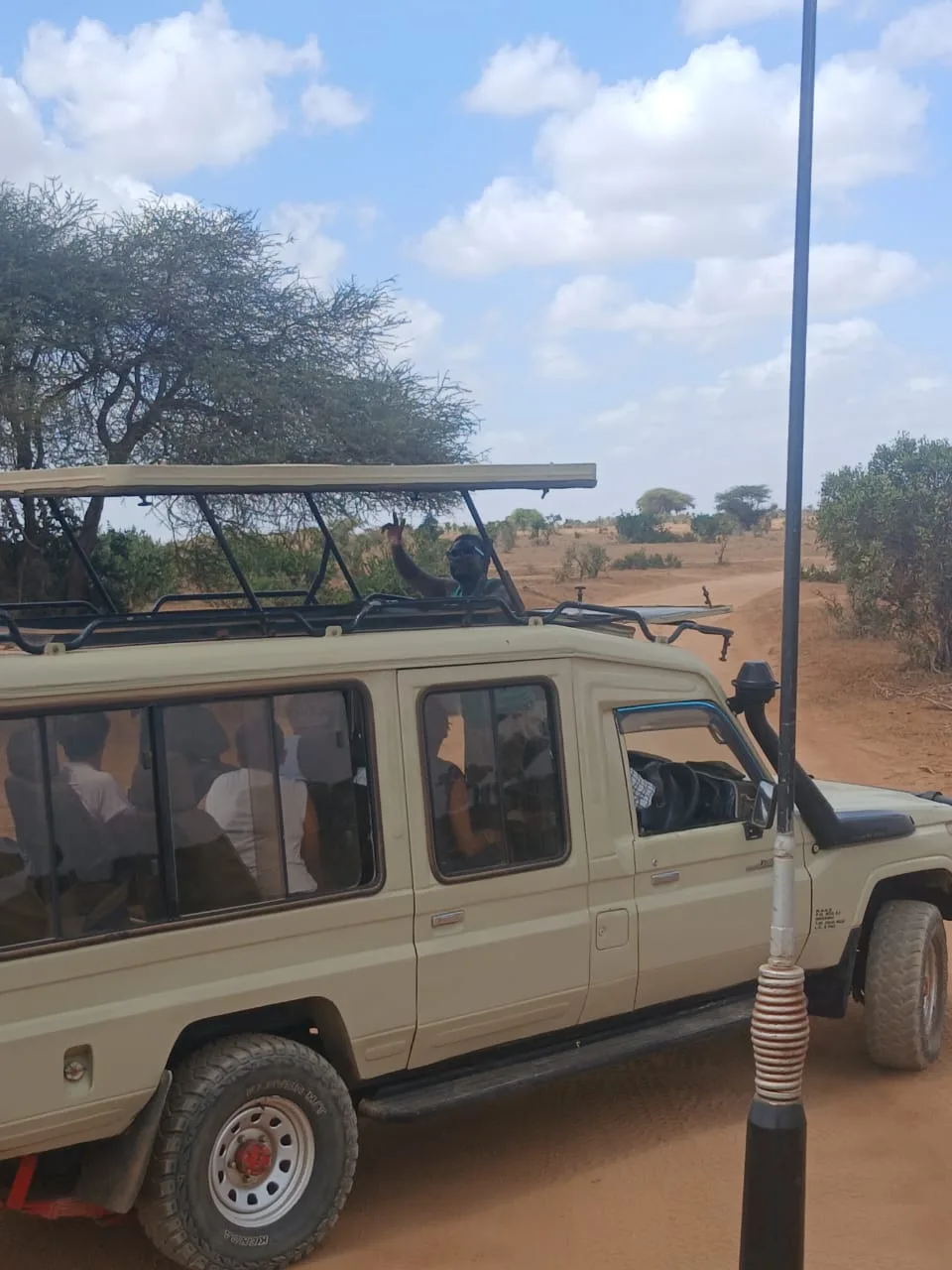 Fuoristrada durante una tratta di safari nella savana