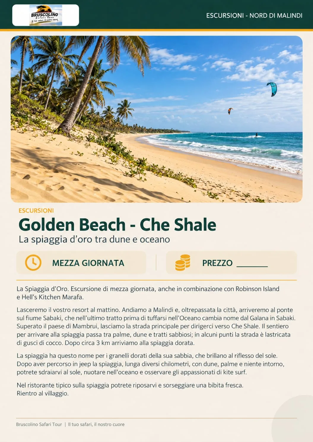 Spiaggia dorata di Che Shale tra palme e oceano