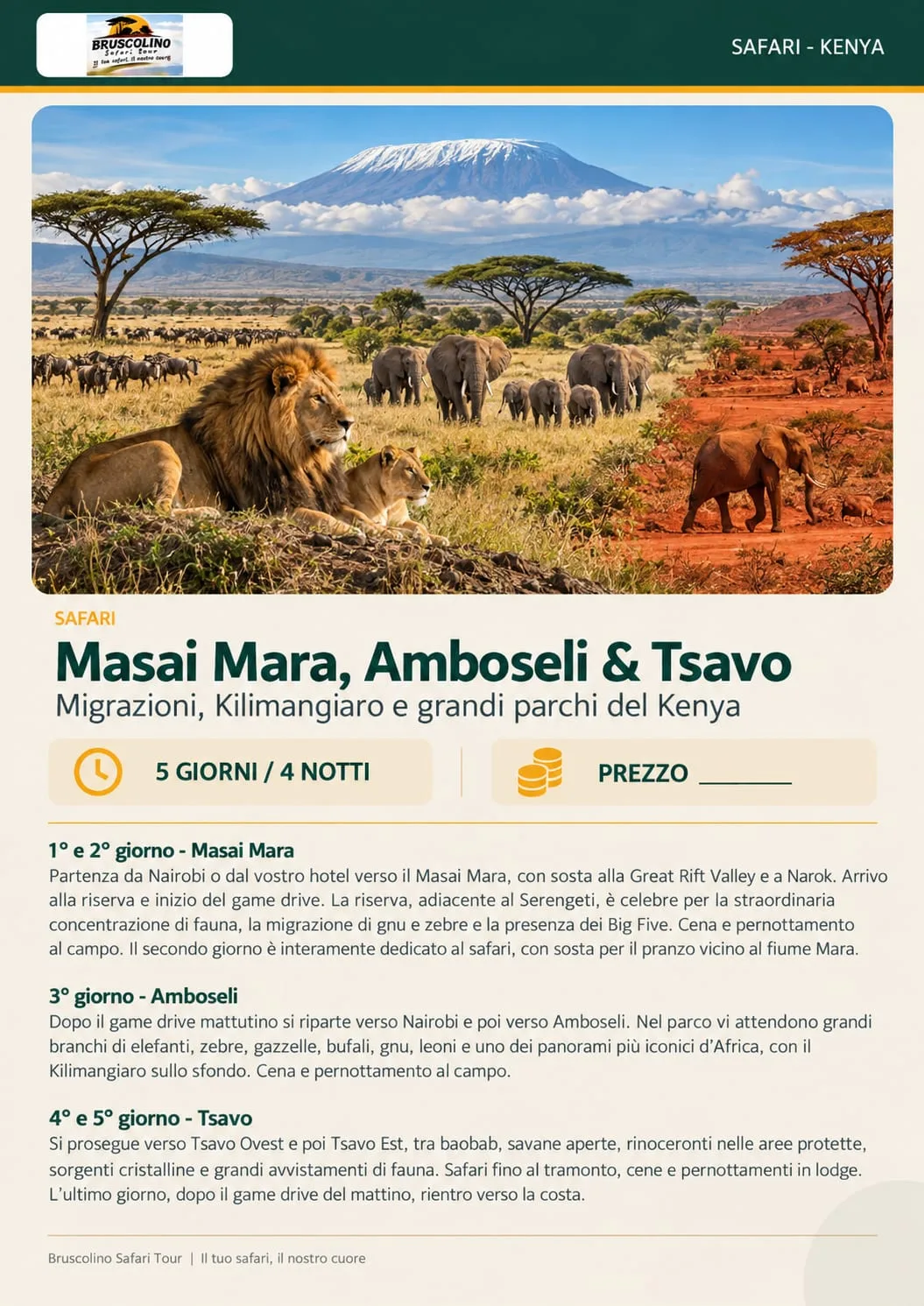 Leoni, elefanti e grandi mandrie nei parchi del Kenya