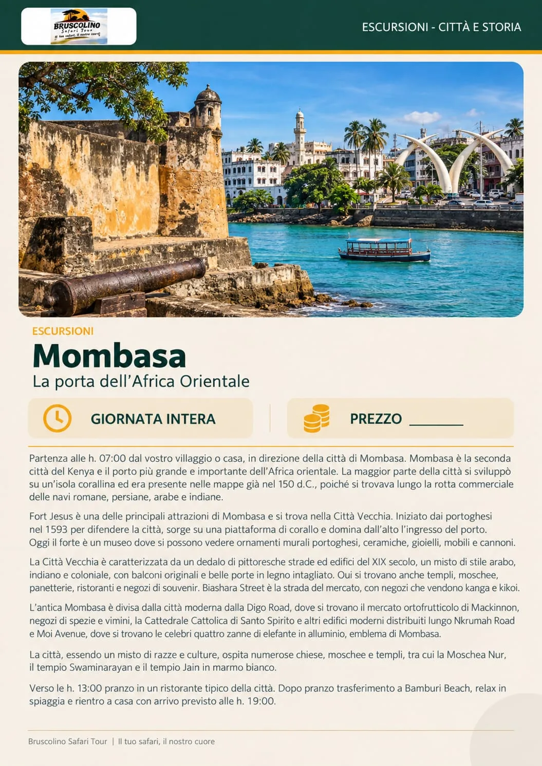 Fort Jesus e il porto storico di Mombasa